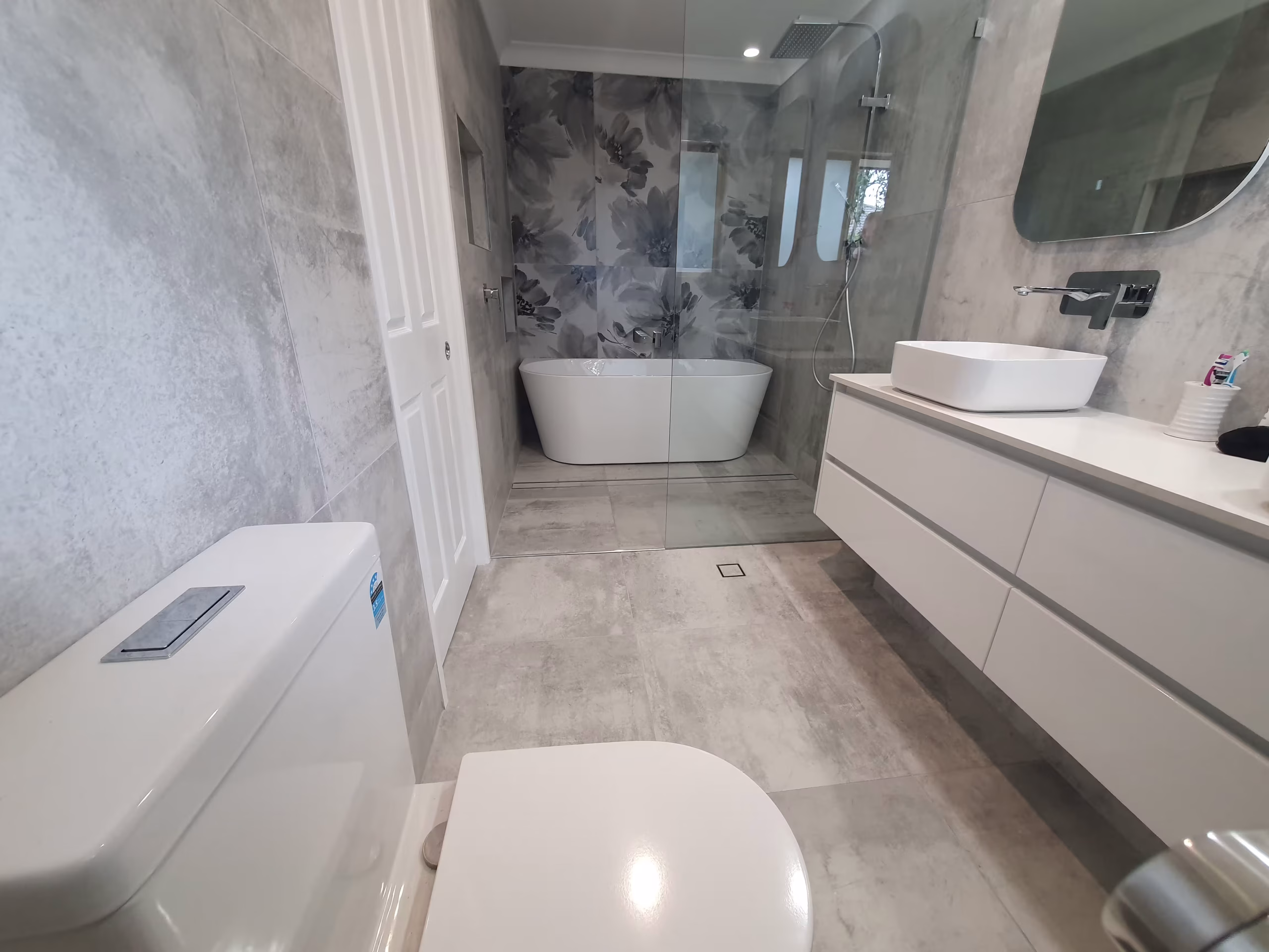 finishing of bathroom renovation